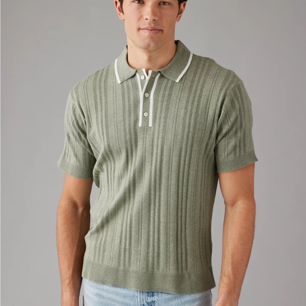 American Eagle Weekend Tipped Sweater Polo shirt